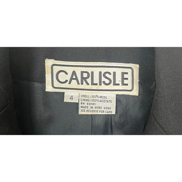 Vintage 90s CARLISLE 100% Wool Jacket Blazer Women’s Size 4 Zippered‎ Pockets - Picture 4 of 9